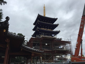 中山寺五重塔再建工事